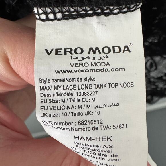 Vero Moda Maxi My Lace Long Tank in Black - Picture 8 of 11